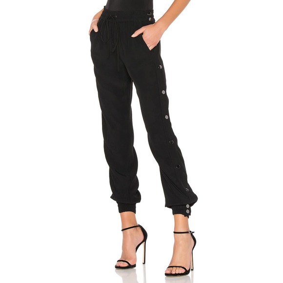 LPA Pant 552 Hip Hop Snap Sides Jogger in Black - Picture 2 of 9
